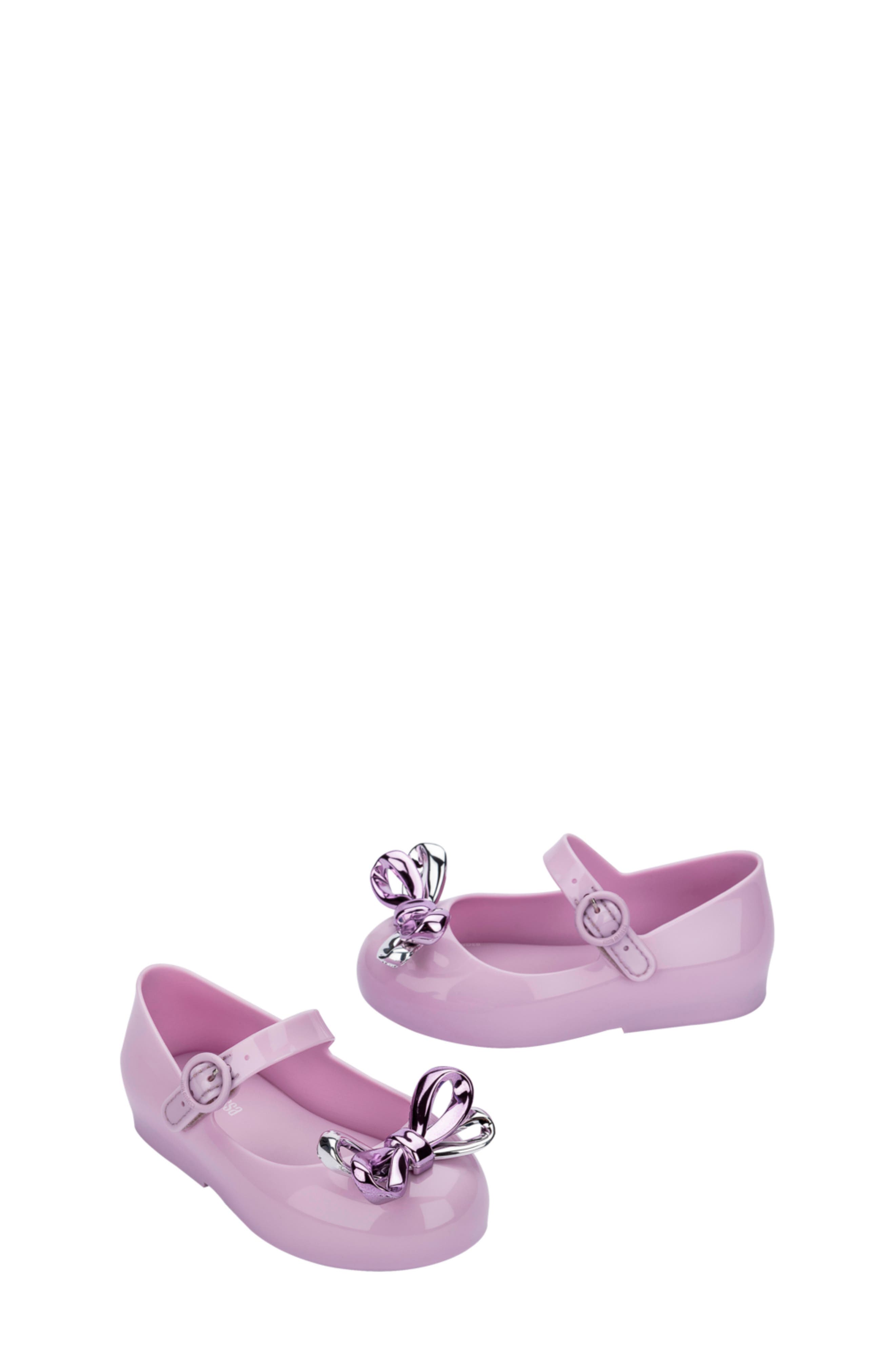 Mini Melissa Kids' Sweet Love Glam Mary Jane Flat, Alternate, color, Lilac