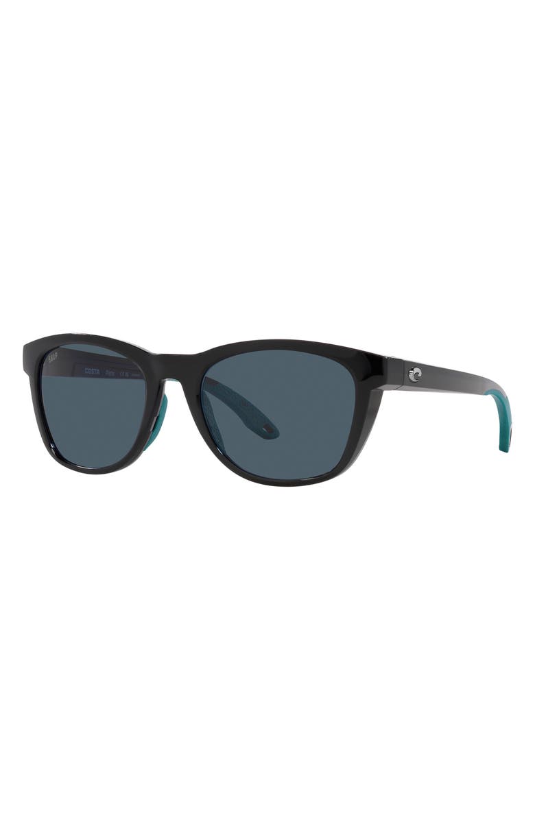 Costa Del Mar Aleta 54mm Polarized Round Sunglasses, Alternate, color, Black