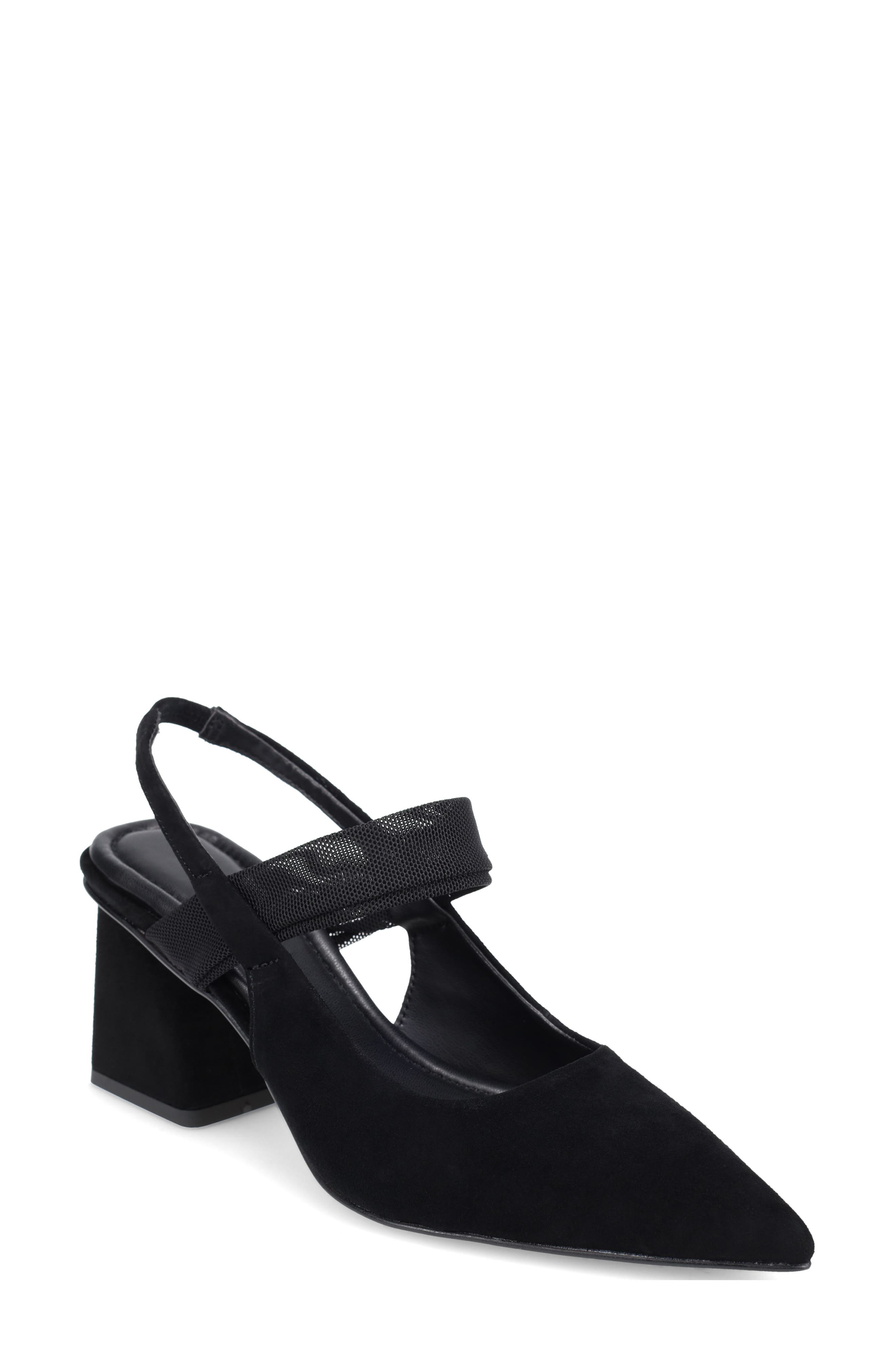 Imelde Slingback Pointed Toe Mary Jane Pump, Main, color, BLACK