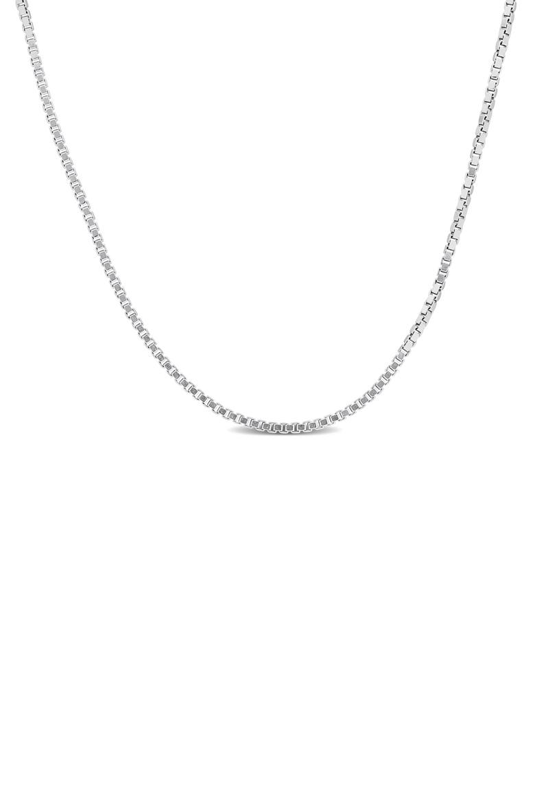 Box Link Chain Necklace, 0.65mm, Main, color, SILVER