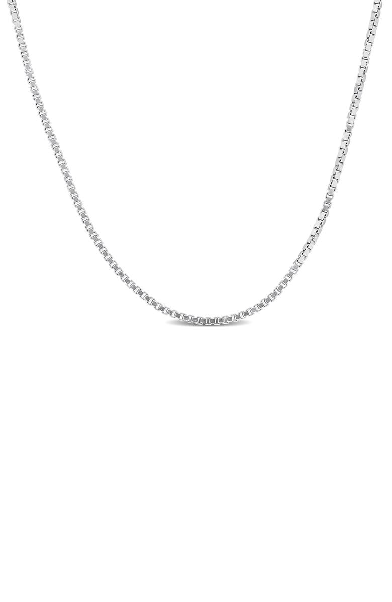 DELMAR Box Link Chain Necklace, 0.65mm, Main, color, Silver