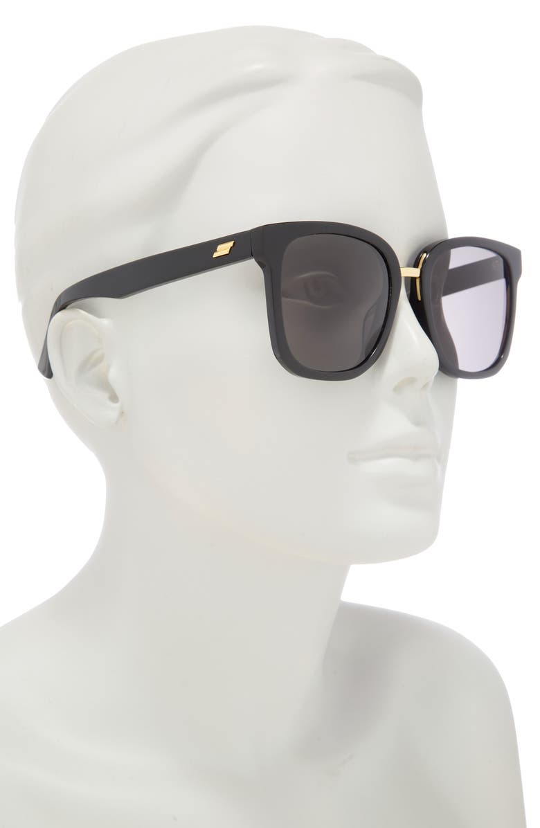 Bottega Veneta 54mm Square Sunglasses, Alternate, color, Black Black Grey