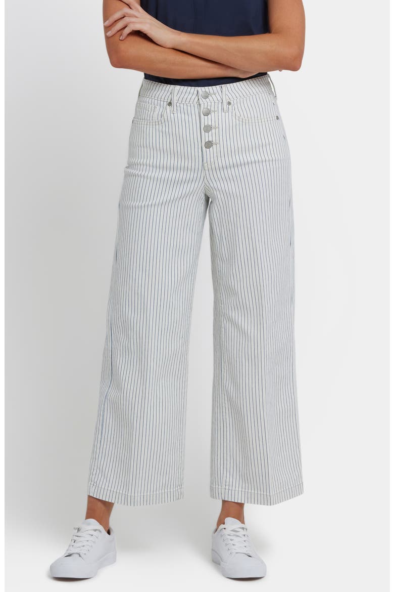 Teresa Stripe Exposed Button Ankle Wide Leg Jeans, Main, color, PALENCIA STRIPE