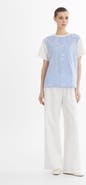 Gizia Blue Sequin Embroidered T-Shirt
