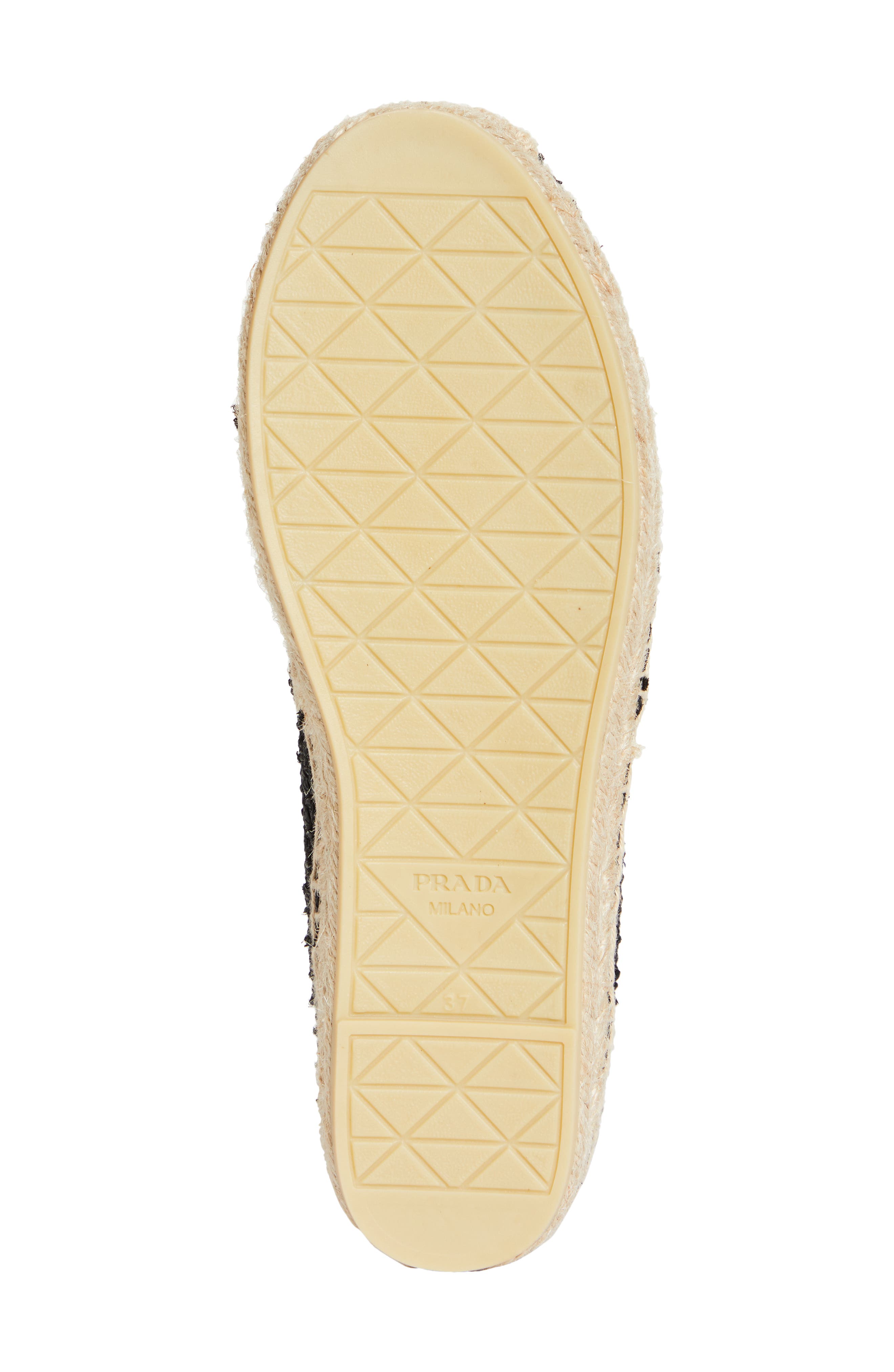 Prada Raffia Espadrille Flat, Alternate, color, 