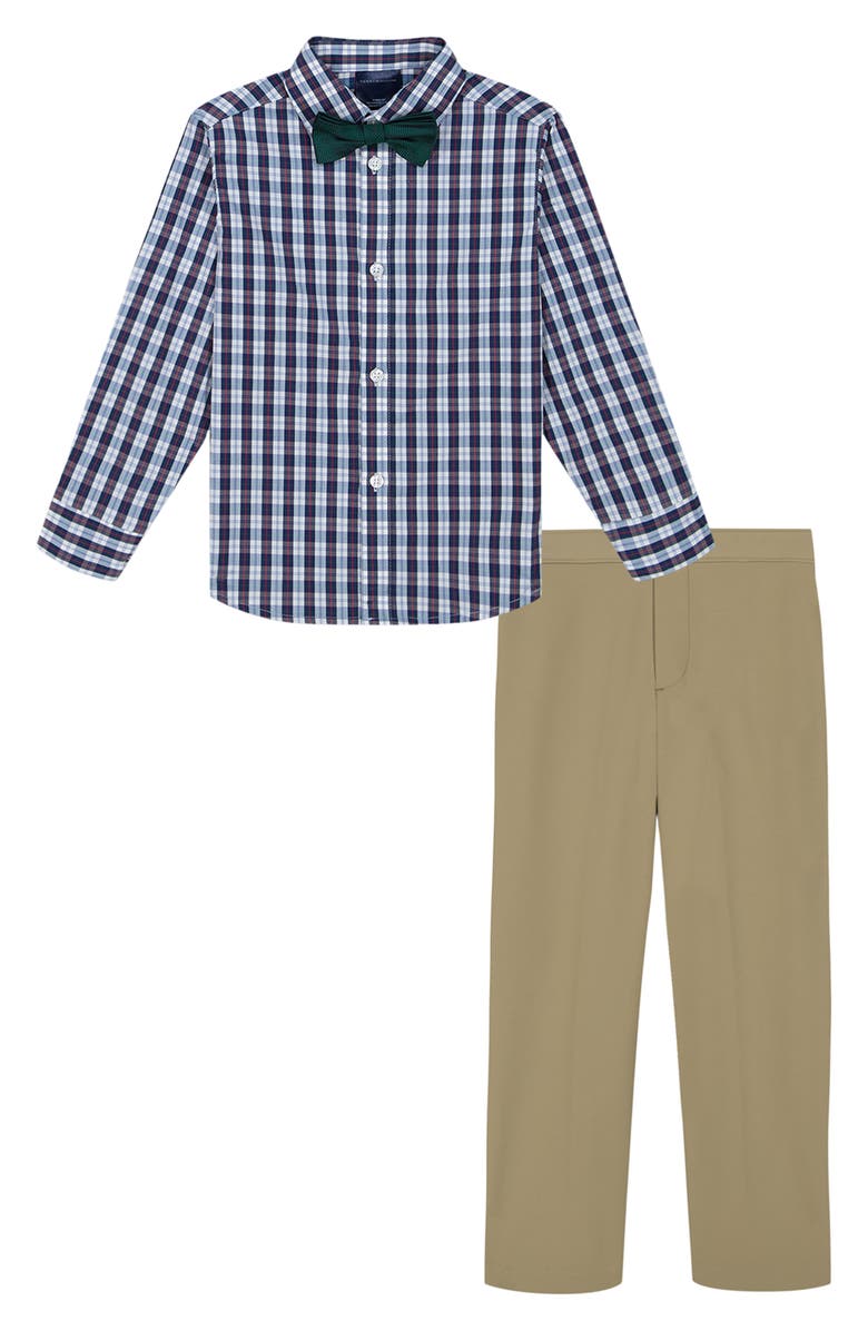 Tommy Hilfiger Kids' Plaid Shirt, Bow Tie & Pants Set, Main, color,