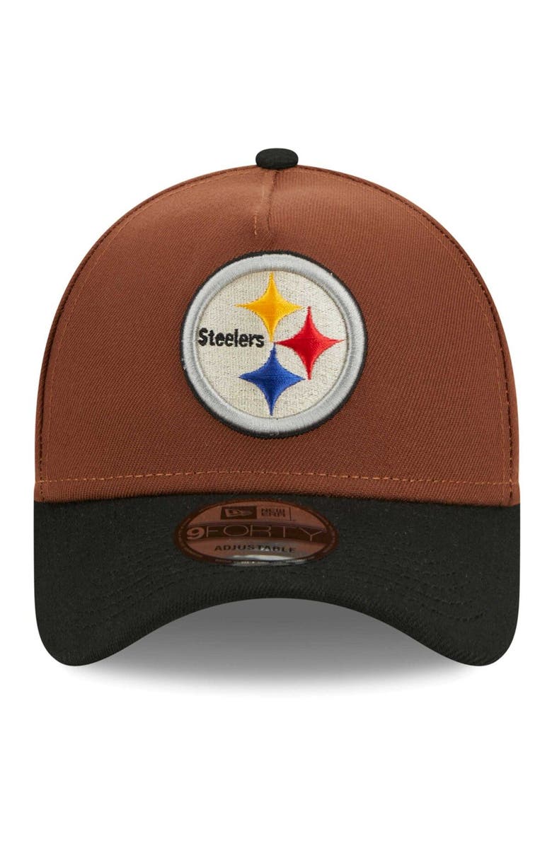 New Era Men's New Era Brown/Black Pittsburgh Steelers Harvest A-Frame Super Bowl XLIII 9FORTY Adjustable Hat, Alternate, color, 