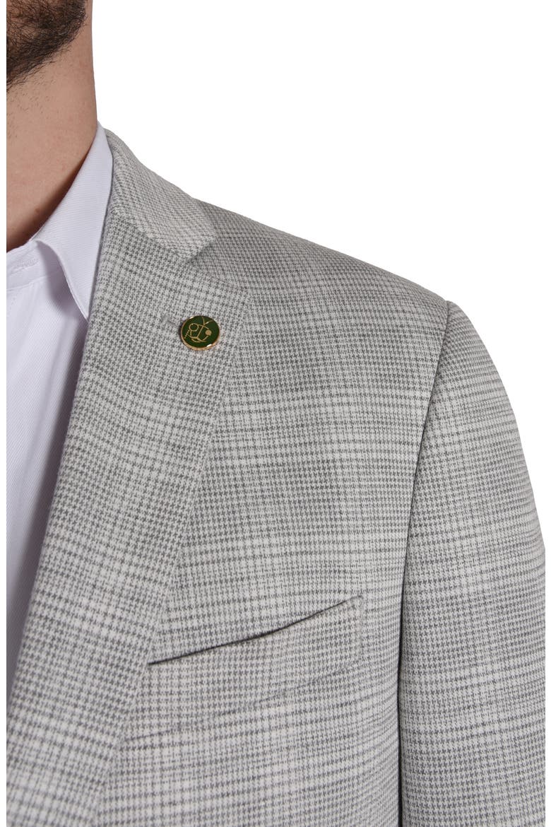 Plaid Knit Sport Coat, Alternate, color, GREY