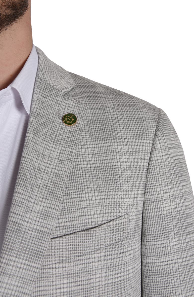 CRICKETEER Plaid Knit Sport Coat, Alternate, color, Grey