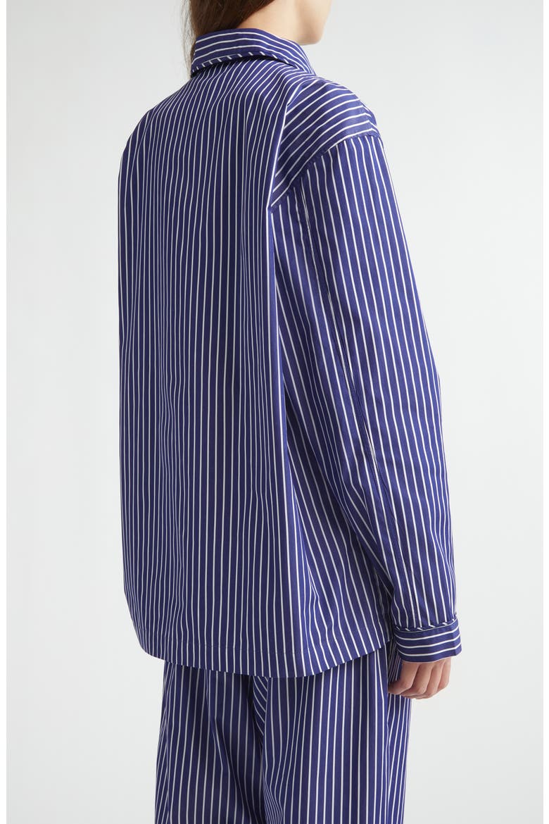 Life Is a Beach Stripe Poplin Pajama Shirt, Alternate, color, SAILOR STRIPE