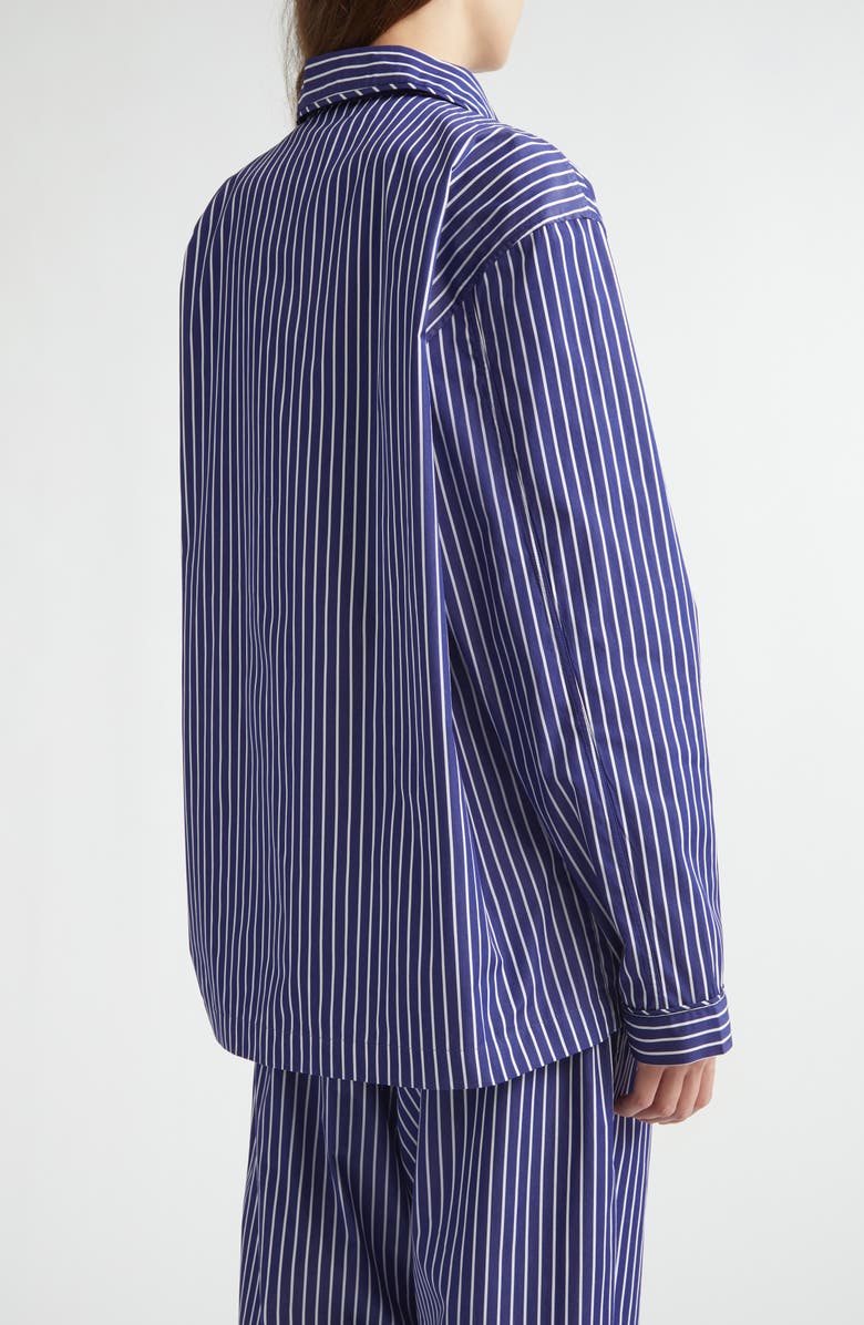 NACKIYÈ Life Is a Beach Stripe Poplin Pajama Shirt, Main, color, Sailor Stripe