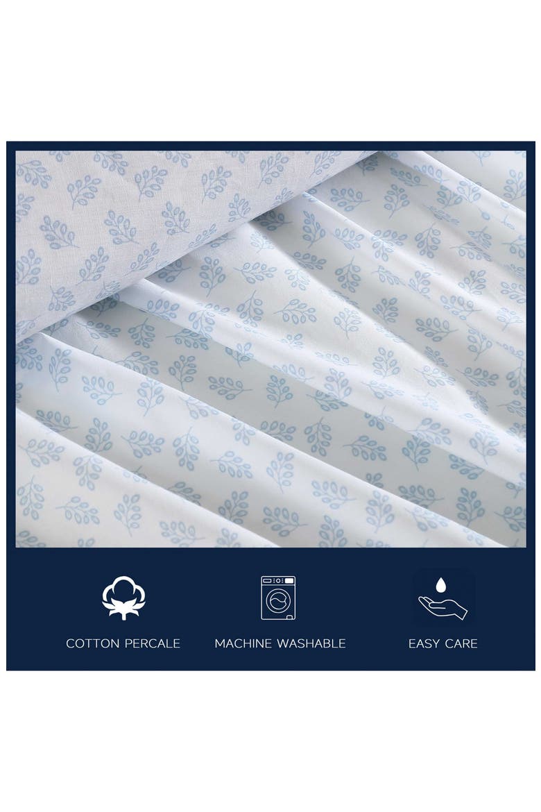 Breezy Bloom 200 Thread Count Cotton Percale Sheet Set, Alternate, color, WHITE/ BREEZY BLOOM