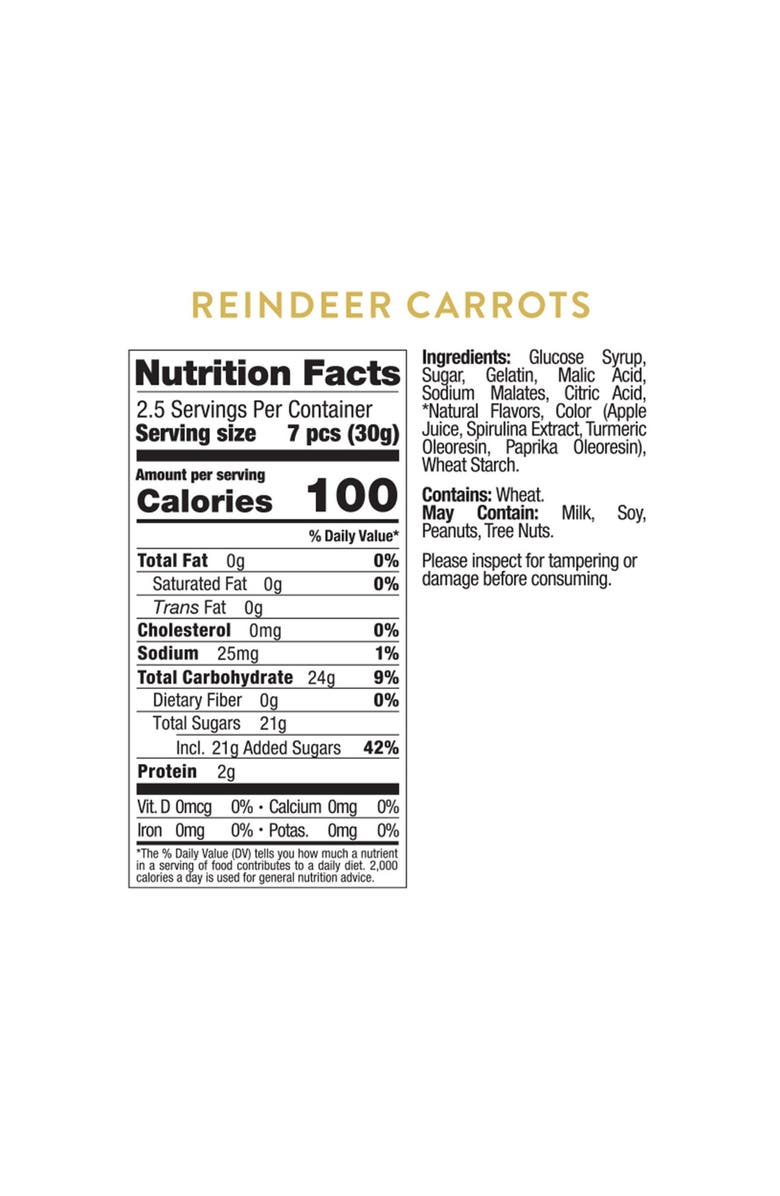 sugarfina Reindeer Carrots Set of 3 Candy Cubes, Alternate, color, Multi