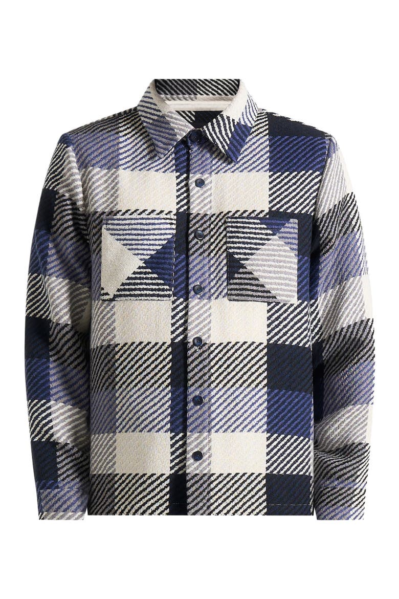 Rune Unisex Check Overshirt, Alternate, color, Navy