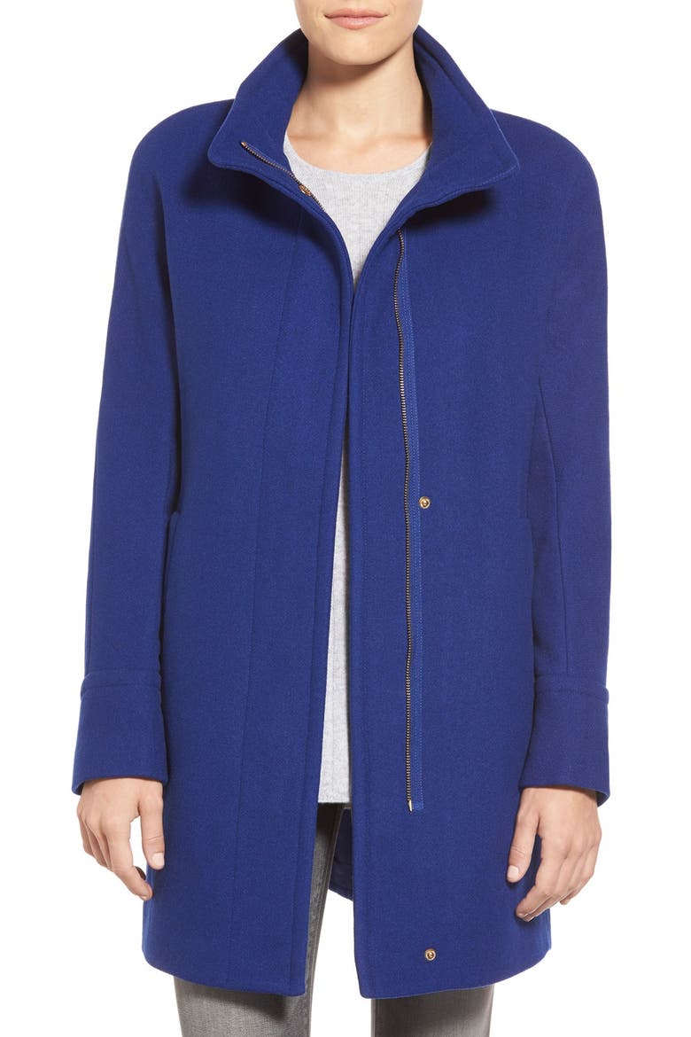Wool Blend Stadium Coat, Main, color, COBALT
