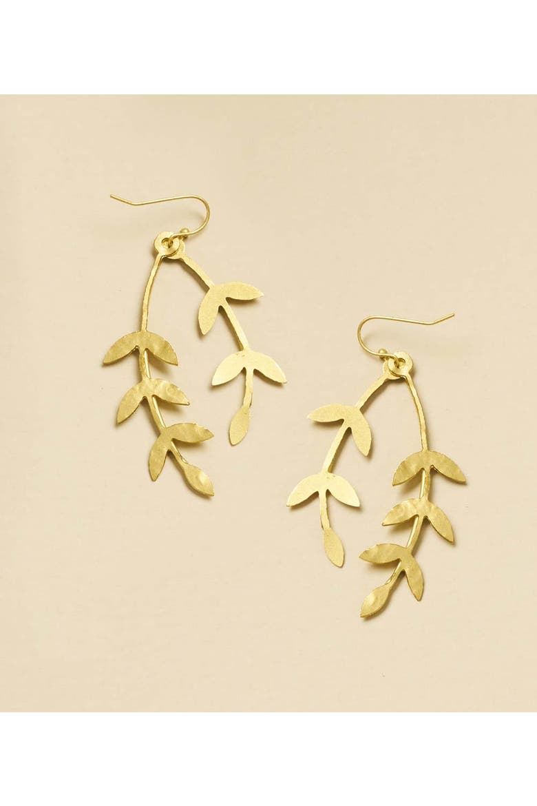 Aamani Linear Vine Dangle Earring, Alternate, color, Gold
