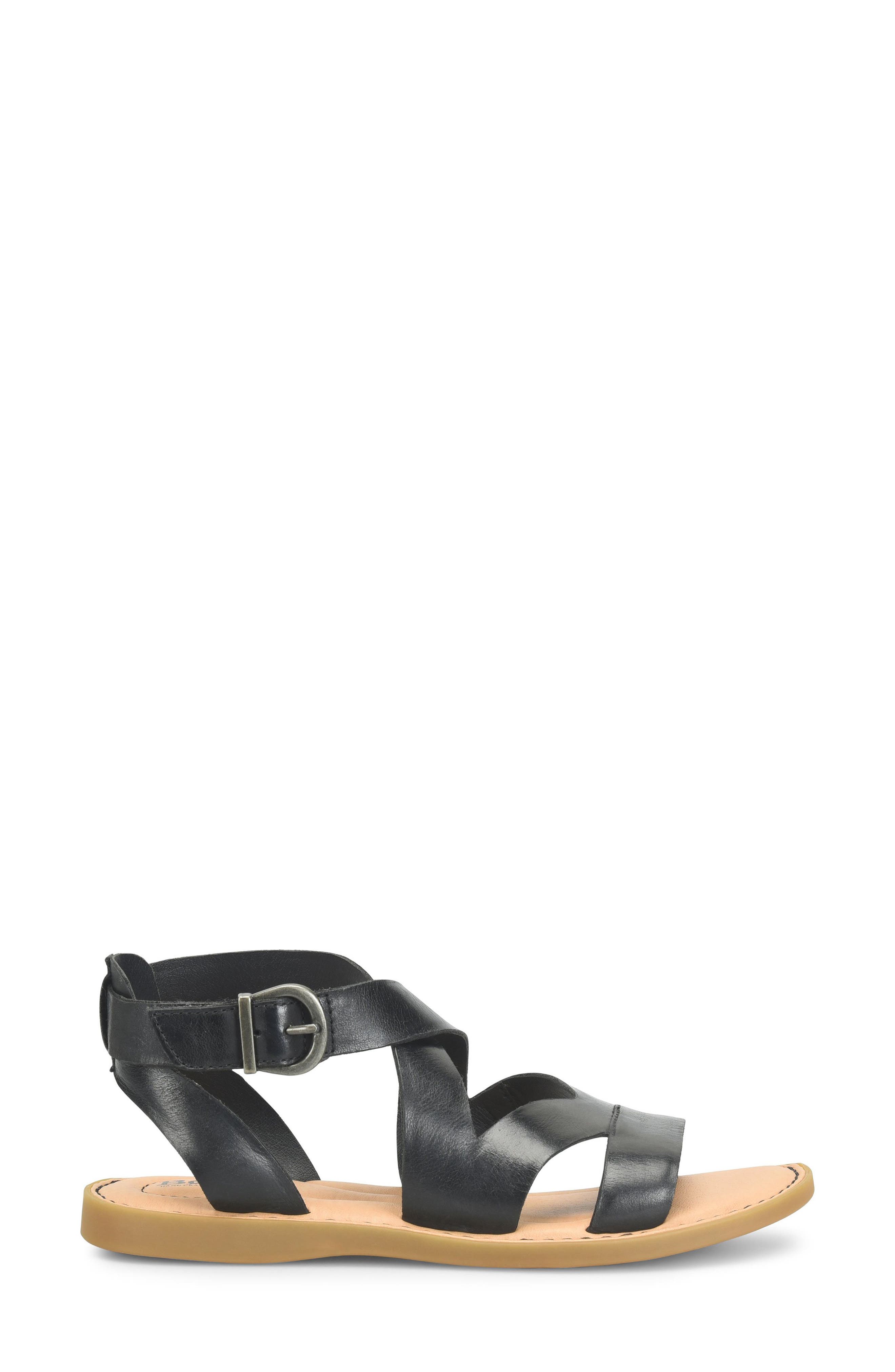 Børn May Sandal, Alternate, color, Black Leather