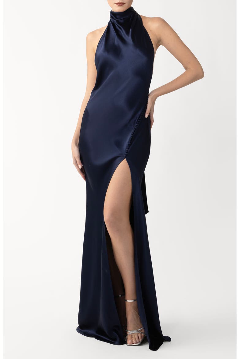 Penelope Satin Gown, Main, color, MIDNIGHT BLUE