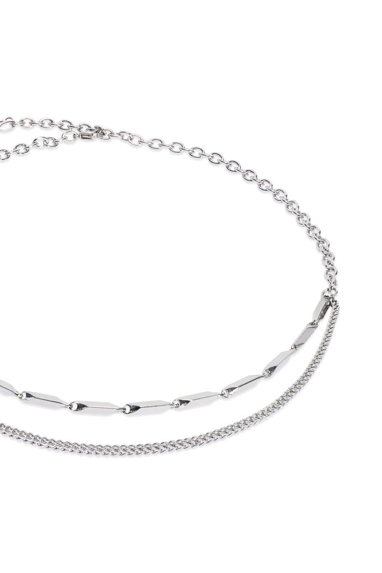 Twisted Layers Necklace, Alternate, color, Silver