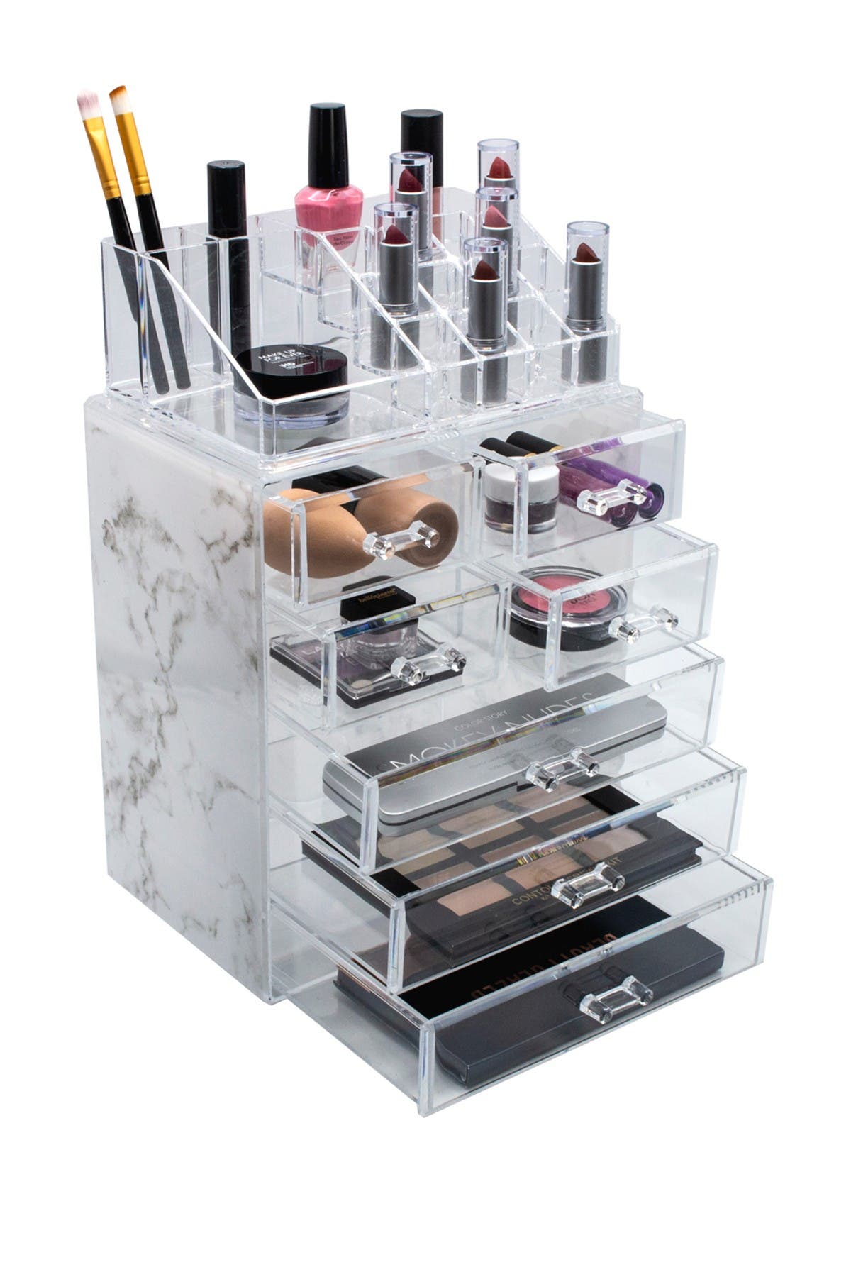 Acrylic 7 Drawer & Top Organizer Cosmetics Makeup & Jewelry Storage Case Display Set
