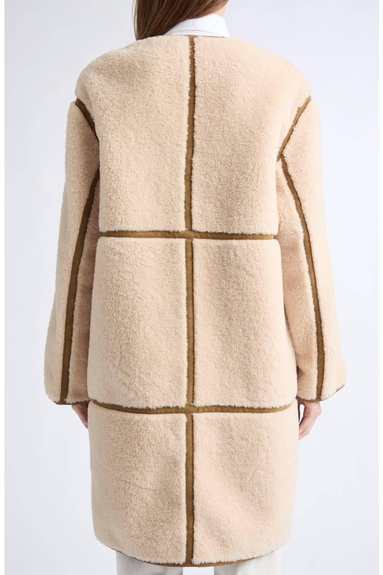 Marie Faux Shearling Coat, Alternate, color, BEIGE/ HAZEL