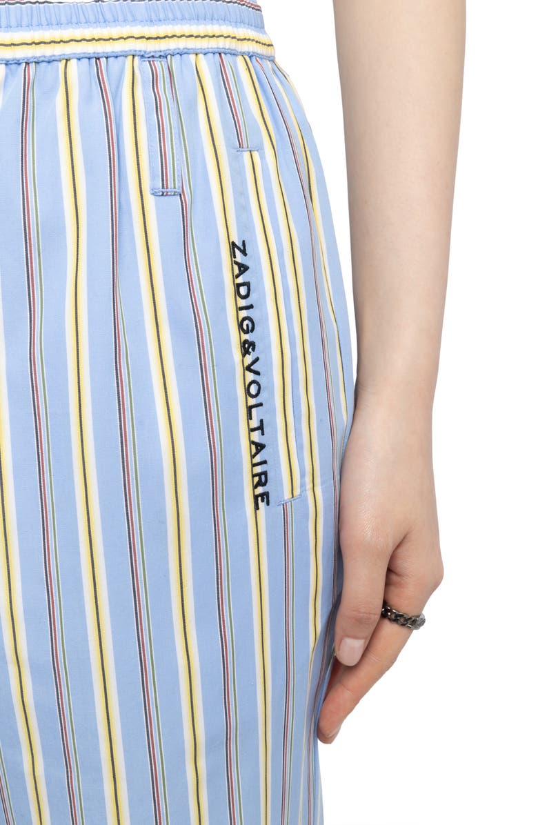 Zadig & Voltaire Pax Pop Multistripe Cotton Pants, Alternate, color, Sixtine