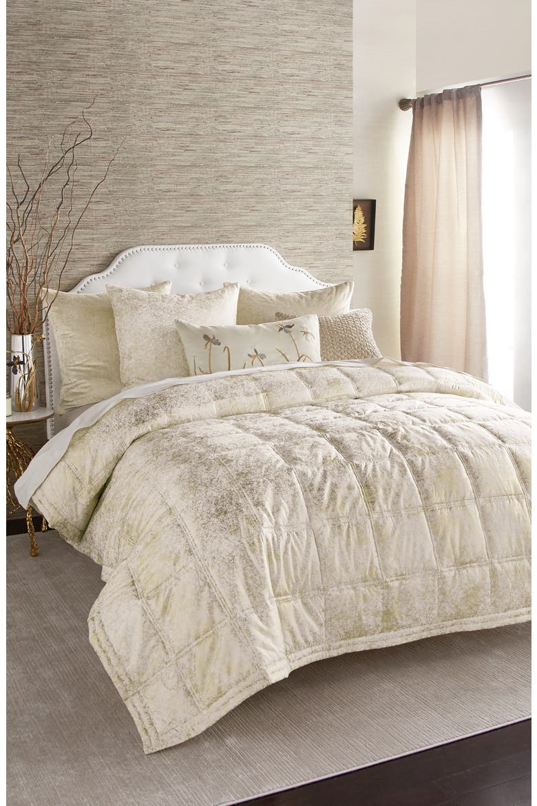 Metallic Jacquard Quilt, Alternate, color, IVORY