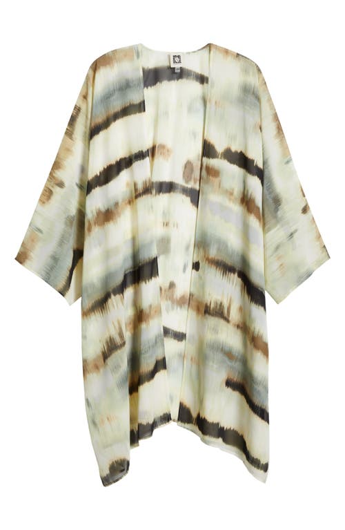 ANNE KLEIN ANNE KLEIN ABSTRACT PRINT OVERSIZE SHEER CARDIGAN