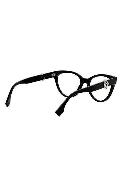 Fendi Ff Diamonds 54mm Cat Eye Optical Glasses In Black