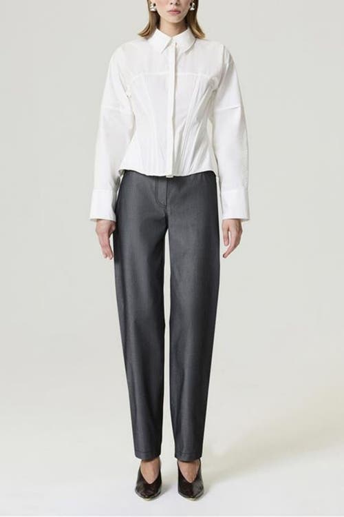 Nocturne Structured Corset-inspired Shirt In White