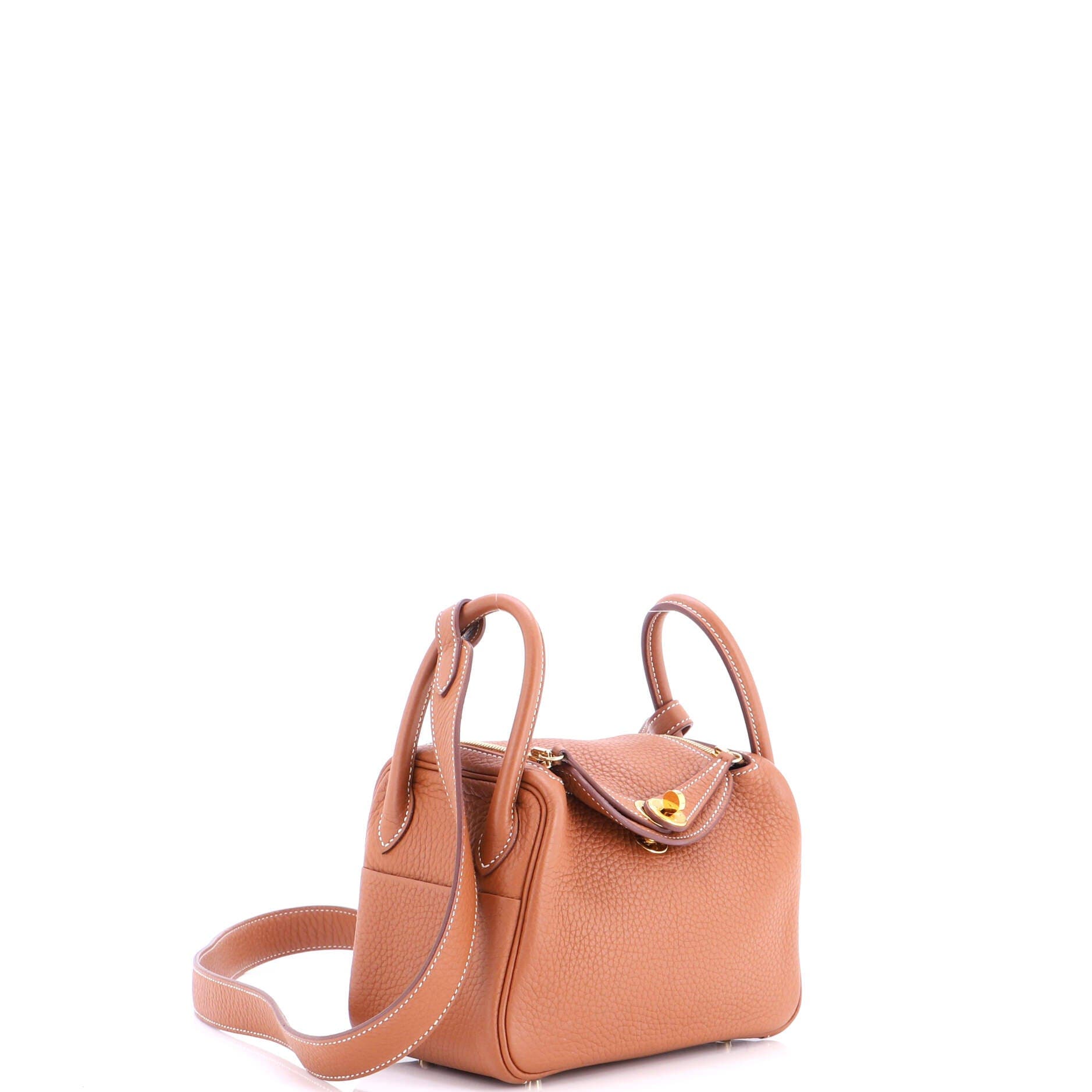 Pre-Owned Hermes Lindy Bag Clemence Mini, Alternate, color, Gold