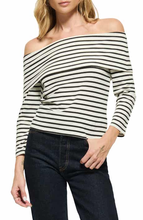 Nation LTD Alexi Stripe Off the Shoulder Top