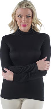 24seven Comfort Apparel Plus Size Classic Long Sleeve Turtleneck