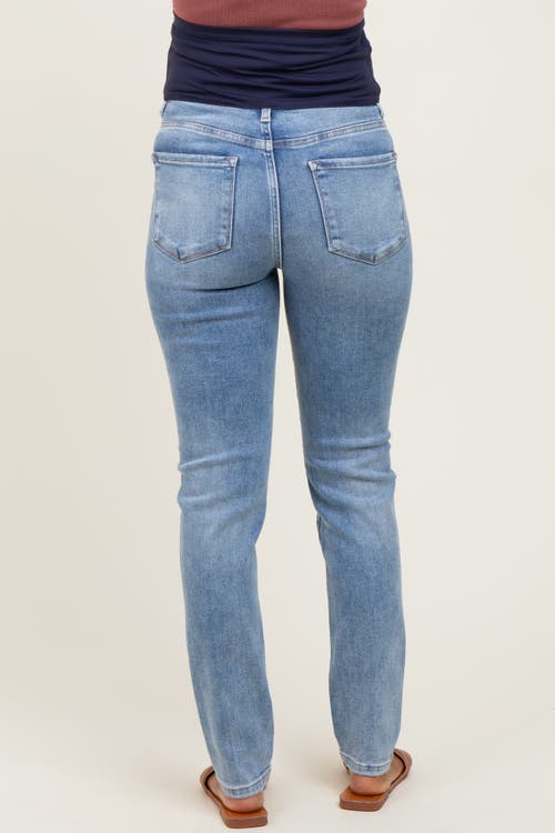 Pinkblush Vintage Wash Skinny Jeans In Blue