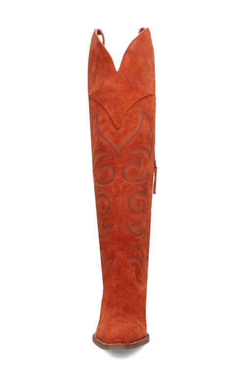 Dingo Primadonna Pointed Toe Over The Knee Western Boot In Rust