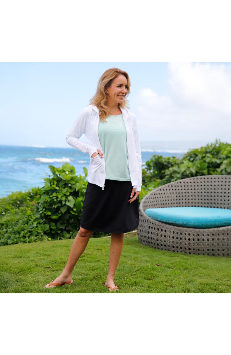 UV Skinz Knee Length Travel Skort, Alternate, color, Black