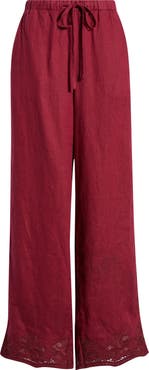 Rails Emmie Embroidered Linen Drawstring Pants