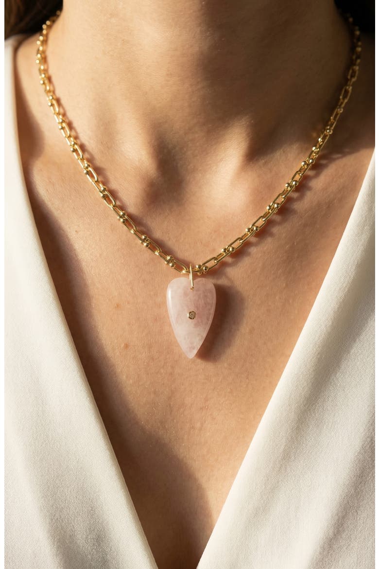 Heart of Stone Pendant Necklace, Alternate, color, GOLD