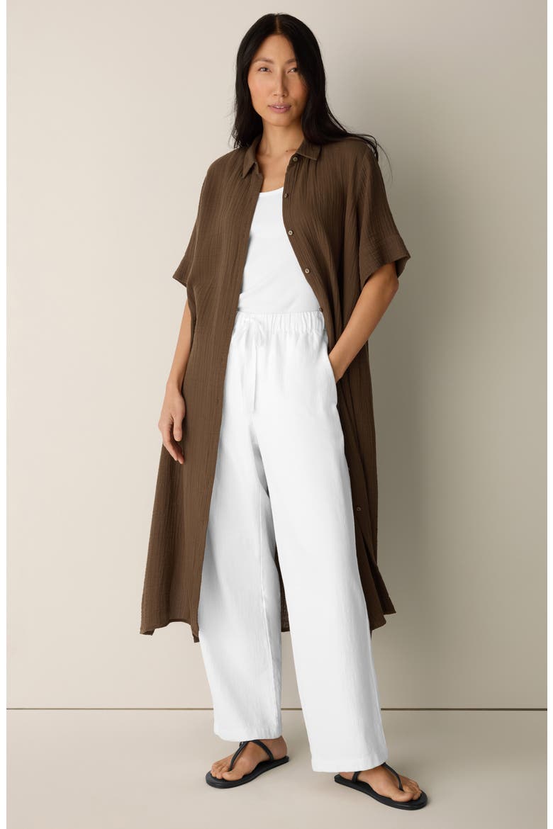 CLASSIC COLLAR C/L SHIRT DRESS W/ SHORT SLVS, Alternate, color, HAZELWOOD