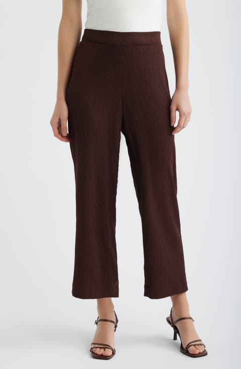 Crinkle Ankle Wide Leg Pants (Petite)