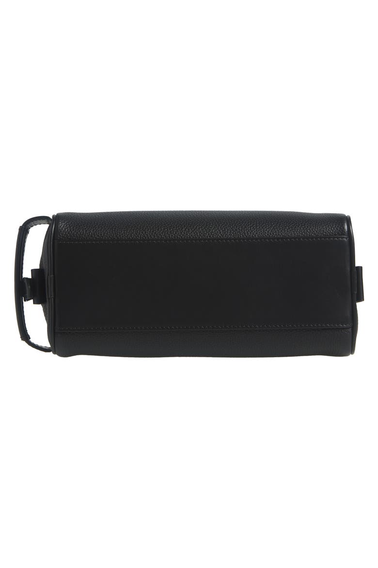 Soft Grained Leather Cosmetics Case, Alternate, color, BLACK