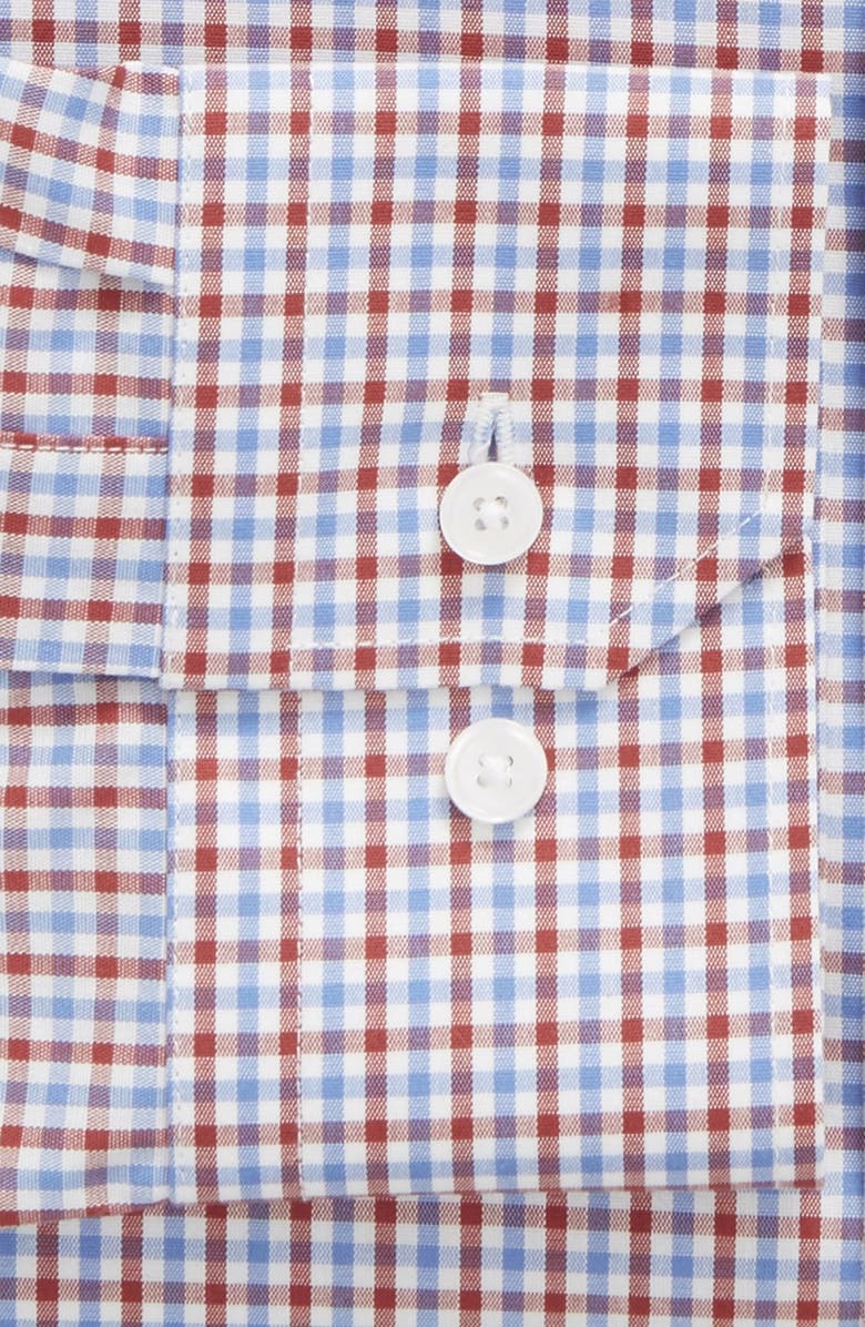 Calibrate Trim Fit Non-Iron Check Dress Shirt, Alternate, color, Red Ribbon