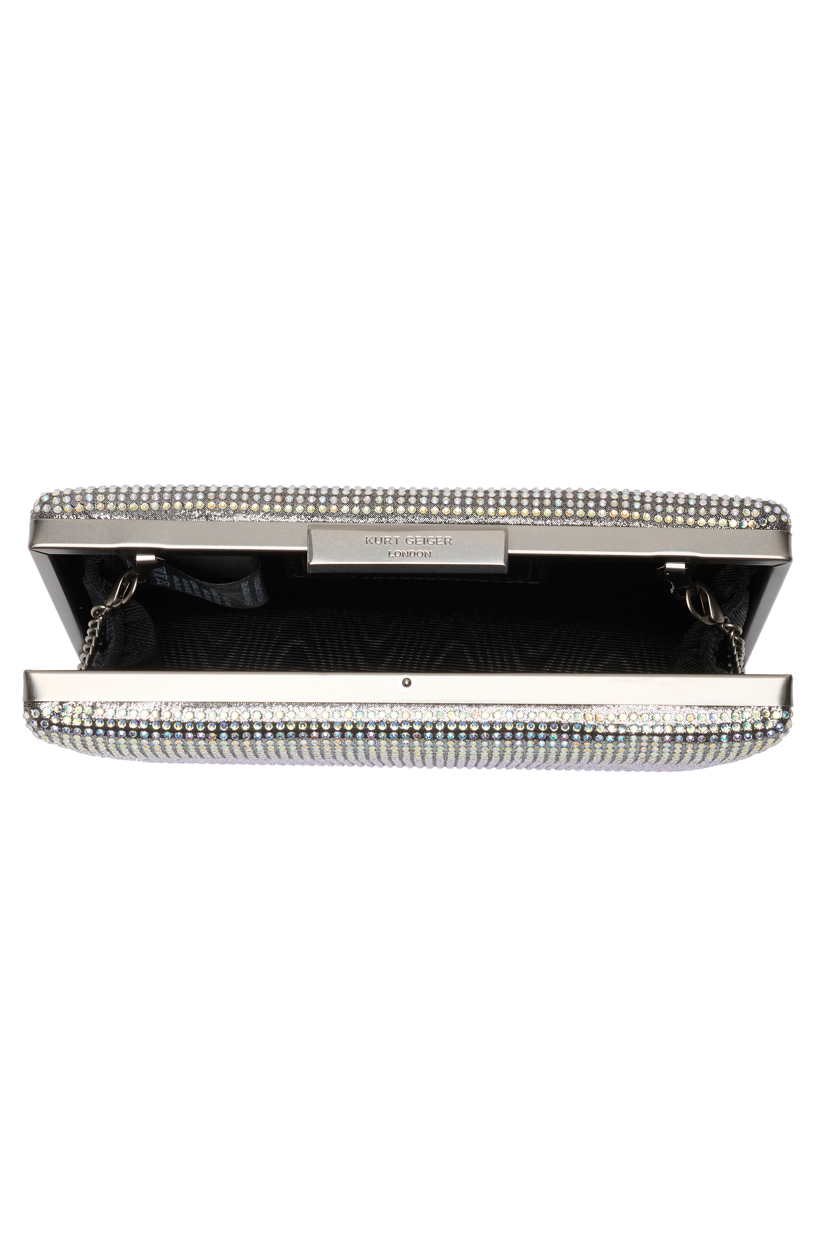 Crystal Box Clutch, Alternate, color, SILVER