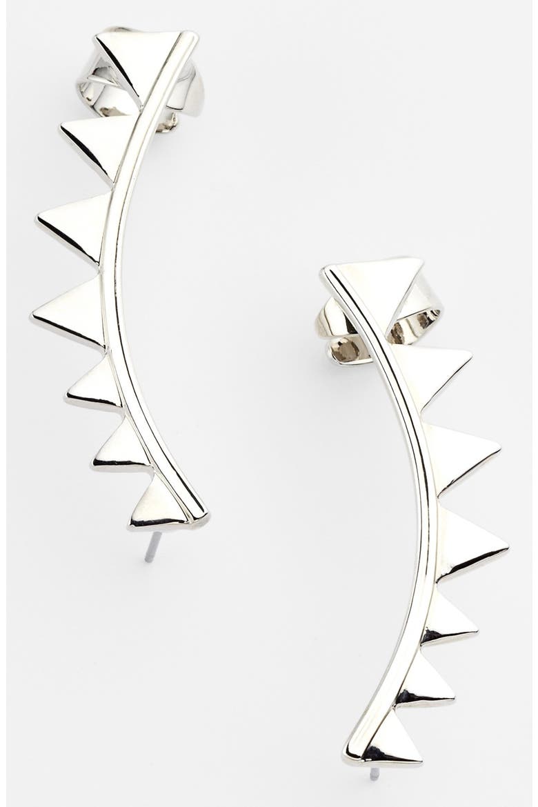 'Tough Love' Ear Cuffs, Main, color, RHODIUM