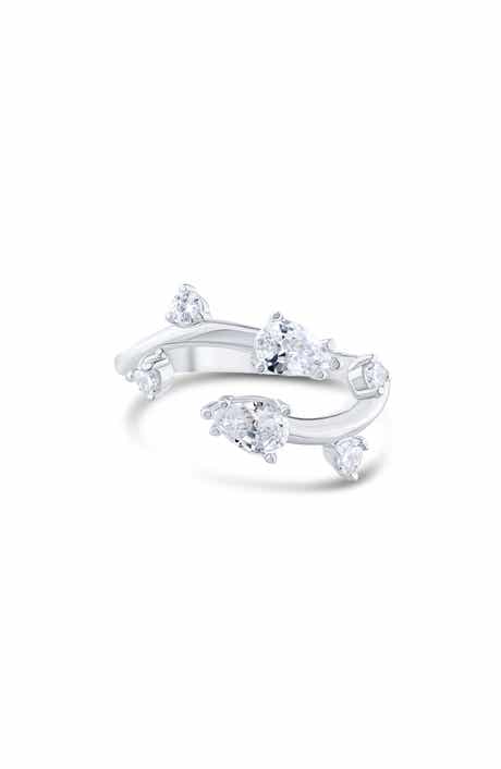 Pear Cubic Zirconia Vine Bypass Ring