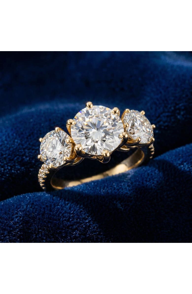 Bliss Diamond 6 1/4 Ct Three Stone Diamond Engagement Ring Lab Grown Gold, Alternate, color, 10K White Gold