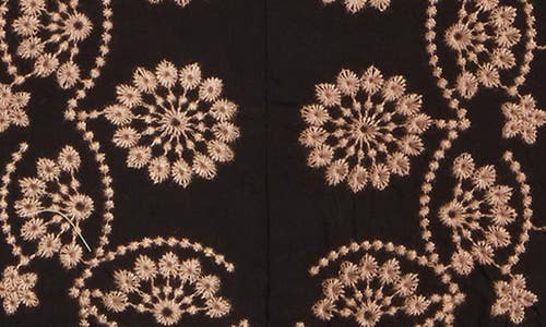 Democracy Embroidered Eyelet Flutter Sleeve Peplum Top In Black
