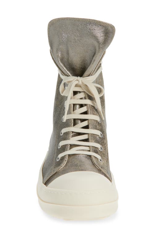 Rick Owens Drkshdw Darkshadow Foiled Denim High Top Sneaker