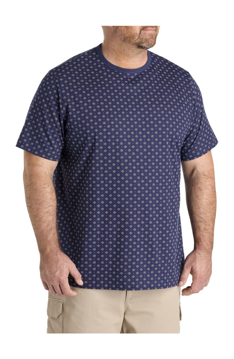 Harbor Bay by DXL Big & Tall Moisture-Wicking Star Print T-Shirt, Main, color, Peacoat