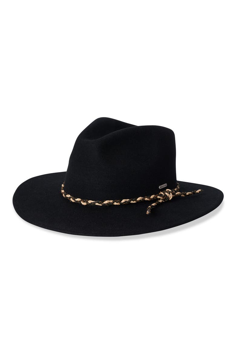 Messer Western Felted Wool Fedora, Main, color, BLACK/ MULTI